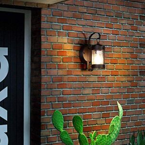 PEHUB Minimalism Creative Industrial Wall Lamp Outdoor Waterproof Wall Light Glass Shade Cylindrical Wall Lantern with E27 Socket Garden Courtyard Porch Wall Sconce Exterior Light Fixture