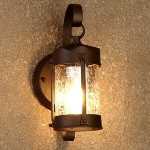 PEHUB Minimalism Creative Industrial Wall Lamp Outdoor Waterproof Wall Light Glass Shade Cylindrical Wall Lantern with E27 Socket Garden Courtyard Porch Wall Sconce Exterior Light Fixture