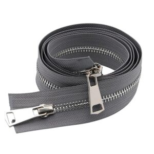 1pcs #8 30inch two way separating zippers(open-end zipper) for jackets sewing coats crafts,silver metal teeth（grey belt-30in 1pcs）