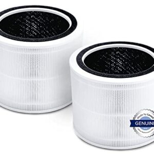 LEVOIT Air Purifier Replacement Filter, 3-in-1 True HEPA, 2 Pack, White & Air Purifiers for Bedroom Home, HEPA Filter Cleaner with Fragrance Sponge, White