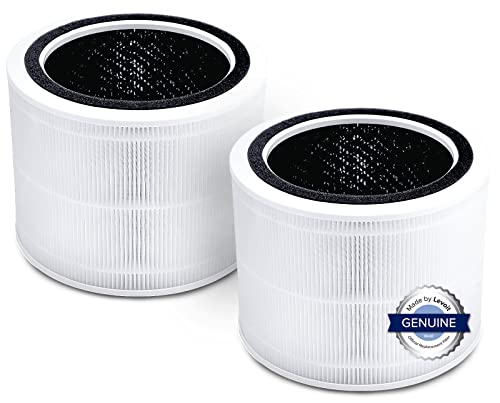LEVOIT Air Purifier Replacement Filter, 3-in-1 True HEPA, 2 Pack, White & Air Purifiers for Bedroom Home, HEPA Filter Cleaner with Fragrance Sponge, White