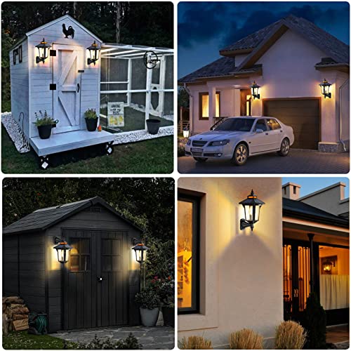 Aqonsie Solar Shed Lights Outdoor with 3 Lighting Modes & Motion Sensor, Elegant Solar Barn Lights Outdoor Waterproof Solar Wall Sconce Lights, Solar Lanterns for Barn Shed Yard Garage Chicken Coop