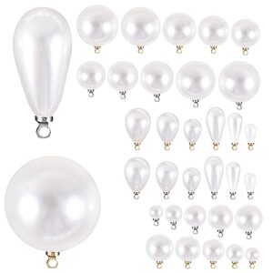 exceart faux pearl charms pendants 60pcs diy elegant imitation peal charms beads for earrings bracelets bangle necklace phone case hair clip craft jewelry making