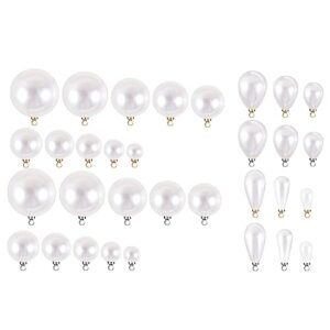 EXCEART Faux Pearl Charms Pendants 60Pcs DIY Elegant Imitation Peal Charms Beads for Earrings Bracelets Bangle Necklace Phone Case Hair Clip Craft Jewelry Making