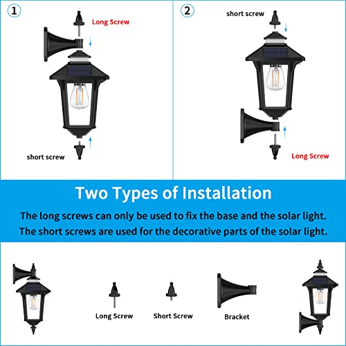 Aqonsie Solar Porch Lights Outdoor with 3 Lighting Modes & Motion Sensor, Elegant Solar Barn Lights Outdoor Waterproof Solar Wall Sconce Lights, Solar Lanterns for Barn Shed Yard Garage Chicken Coop