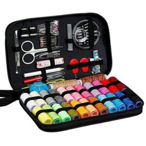 99 pcs sewing kit premium sewing supplies case portable travel home needle thread with thread,threader needle,tape measure, scissor, thimble