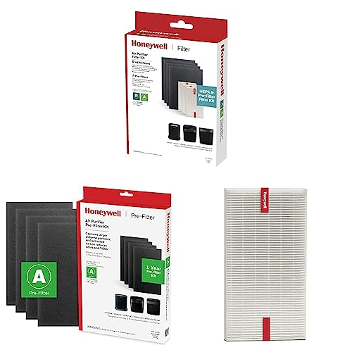 Honeywell HEPA Air Purifier Filter Kit & Honeywell HRF-A100 Air Purifier Pre Kit Filter, 4-Pack & Honeywell HEPA Air Purifier Filter R, 1-Pack for HPA 100/200/300 and 5000 Series