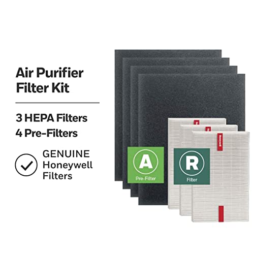 Honeywell HEPA Air Purifier Filter Kit & Honeywell HRF-A100 Air Purifier Pre Kit Filter, 4-Pack & Honeywell HEPA Air Purifier Filter R, 1-Pack for HPA 100/200/300 and 5000 Series