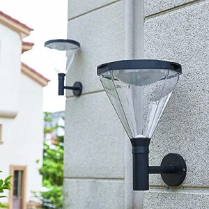 Bedroom wall lights, Wall Sconces, Outdoor Exterior Wall is Modern and Simple Wall Lantern Solar Energy-Saving LED Without Wiring Wall Sconce IP65 Waterproof Light Control Patio Light PC Lampshade Ext