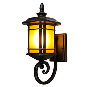 PEHUB Outdoor Wall Lantern Waterproof Wall Sconce Vintage Fixture Lights Black Sweep Gold Clear Glass Modern Outside Wall Lamp Garage Entryway Fence Porch Patio Walkways Garden Lighting Exterior Light