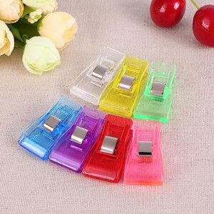 Tape Bias Maker 20pc Sewing Tools DIY Hemming Accessories Plastic Clip Storage Bag Clips Sewing Clips for Fabric Plastic Clips for Crafts(Yellow)