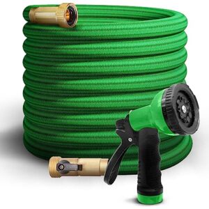 garden hose, multi purpose garden hoses with hose spray nozzle for watering, sprinkling and cleaning, light weight and kink resistant, strong and long lasting, 50 ft