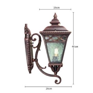 PEHUB European Outdoor Waterproof Wall Sconce Lamp Traditional Classical Upside Down Lighting Fixture Antique Balcony Aisle Patio Glass Wall Light Lantern Garden Outside Wall Spotlights Exterior Light