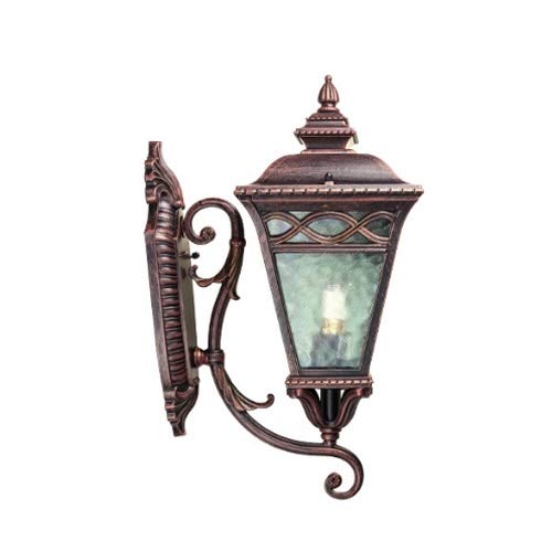 PEHUB European Outdoor Waterproof Wall Sconce Lamp Traditional Classical Upside Down Lighting Fixture Antique Balcony Aisle Patio Glass Wall Light Lantern Garden Outside Wall Spotlights Exterior Light