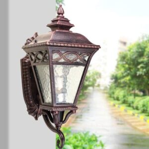 PEHUB European Outdoor Waterproof Wall Sconce Lamp Traditional Classical Upside Down Lighting Fixture Antique Balcony Aisle Patio Glass Wall Light Lantern Garden Outside Wall Spotlights Exterior Light