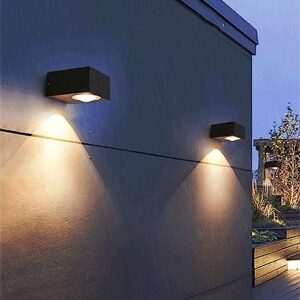 WENZIFI Modern Square Outdoor Wall Lights 6W-LED Exterior Wall Sconce Fixtures Die Cast Aluminum Wall Mounted Lamps for Porch Courtyards Garage Foyer Front Door