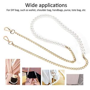 Imitation Peal Chain Handle Wallet Crafts Making Metal with Lobster Clasp Accessories for Making Handbag Purse Substitute 43.3Inch