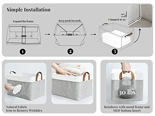 StorageWorks 3-Pack Closet Storage Bins with 2-Pack Rectangle Closet Baskets