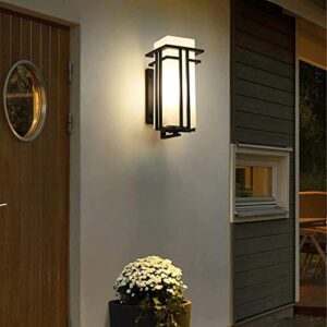 Wall Sconces , Outdoor Patio Wall Lights, Outside Black Up/Down Wall Lamp E27 Glass Lantern Exterior Wall Sconce IP65 Waterproof Aluminium Garden Wall Lights for Garden Terrace Balcony Porch Garage