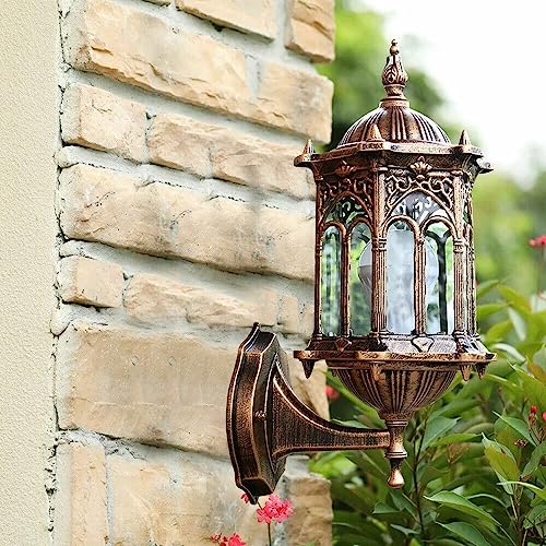 BAUFAS Outdoor Wall Lighting,Exterior Light Fixture,Lantern Lamp Wall Sconce Light Decor Fixture Light Suitable for House Exterior Barn Porch Patio Exterior Deck Garage Front Door Garden