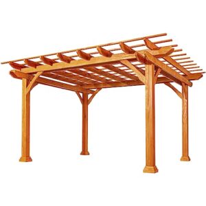 outdoor pergola 12'x10' wood patio gazebo with durable, rot resistant, stability structure, snow and wind supported, pavilion grape trellis for porch garden backyard deck patio (white)