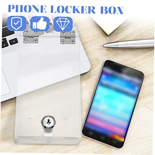 Operitacx Box Mobile Phone Storage Box Smart Timer Clear Organizer Box Key Storage Box Credenza Storage Cabinet Lockable Plastic Container Phone Organizer Box Electronic Locker Phone Box