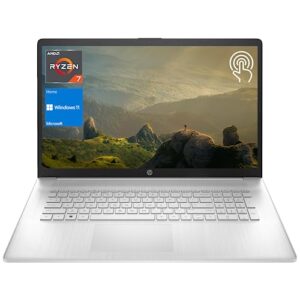 hp 2023 newest 17 laptop, 17.3" hd+ touchscreen, amd ryzen 7 7730u processor (beats i7-1260p), 64gb ram, 1tb pcie ssd, backlit keyboard, wi-fi 6, webcam, hdmi, windows 11 home, silver
