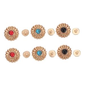 coheali 6 sets cloth button clothes snap button fasteners gemstone flower button buttons for clothes clothing diy button creative chrysanthemum buttons clothing snap zinc alloy sewing
