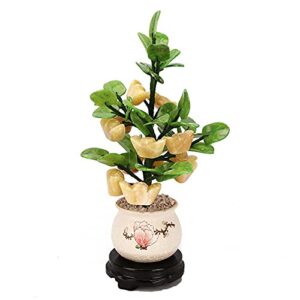 large artificial bonsai tree feng shui jade potted plants money tree bonsai style decoration for wealth and luck - home office decor living room decoration gifts fake bonsai decor