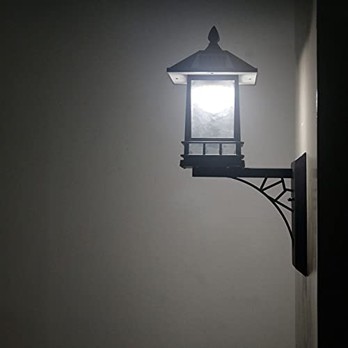Black Solar Energy Sconce Wall Lamp Turn The Lights on and Off Automatically During The Day and Night Waterproof Wall Lights Energy Saving Outdoors Wall Lighting for Wall Landscape Exterior