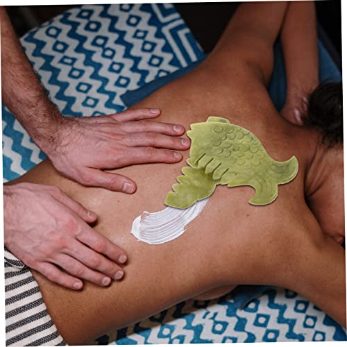 Anneome 2pcs Jade Comb Massage Tools Green Crystal Portable Massager Board Jade Head Combs Scraping Massage Tools Skin Massage Tools Scalp Combs Body Scraping Boards Massage Head Hard Head
