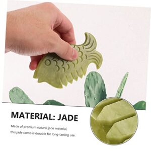 Anneome 2pcs Jade Comb Massage Tools Green Crystal Portable Massager Board Jade Head Combs Scraping Massage Tools Skin Massage Tools Scalp Combs Body Scraping Boards Massage Head Hard Head