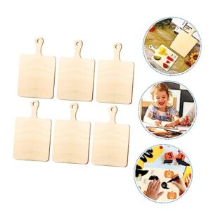 TEHAUX 6pcs Home Accessories Decor Miniture Decoration Wood Decor Kindergarten Mini Cutting Board Unfinished Board Household Craft Wood Bulk Wood Chips Small Chopping Board Wood