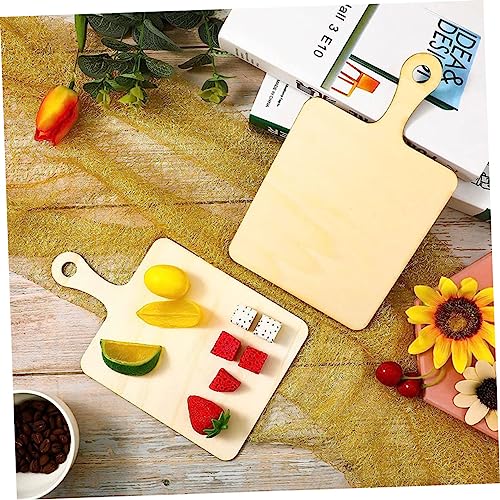 TEHAUX 6pcs Home Accessories Decor Miniture Decoration Wood Decor Kindergarten Mini Cutting Board Unfinished Board Household Craft Wood Bulk Wood Chips Small Chopping Board Wood