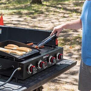 Royal Gourmet 4- Burner Portable Propane Griddle Grill Combo tailgater Griddle Flat Top Propan Gas Grill, Black, GD4002TB & Creole Feast CR4002T 40-Inch Premium Oxford Griddle, Black