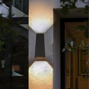 WENZIFI 6W LED Outdoor Wall Lights Up and Down Lighting IP65 Waterproof Wall Sconce Fixtures Die Cast Aluminum Wall Mounted Lamps for Porch Courtyards Garage Foyer Front Door