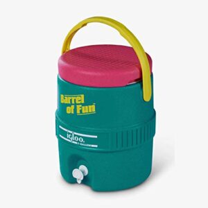 Igloo Special Edition Retro 2 Gallon Barrel of Fun Insulated Jug, Jade & Fanny Pack, Jade