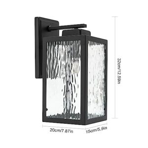 MARTEXBUY Wall-Mounted Outdoor Lights, Dusk to Dawn Exterior Light Fixture, Aluminum Waterproof Porch Light, Outside Wall Lanterns Wall Lights Wall Lamp, Black Wall Sconce for Garage House