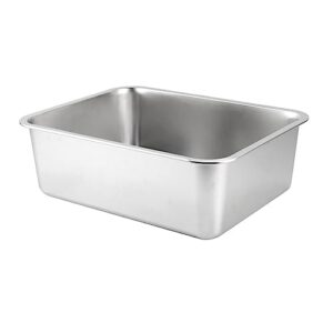 ＡＷＨＡＯ stainless steel cat rabbit litter box high sides multifunctional rustproof scratchproof smooth edge kitten toilet top open, 60x40x15cm