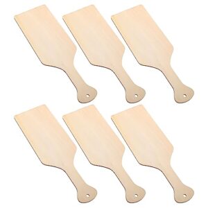 upkoch 6pcs mini wooden cutting board with handle paddle chopping board diy blank boards unfinished craft cooking butcher block for kitchen home decor