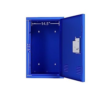 Campfun Kids Storage Locker, Metal Storage Cabinet Locker Cabinet Easy Assembly, Small Storage Cabinet Steel Locker, 24" H Single Locker, Lockers for Kids Bedroom/Home/School/Office, Blue