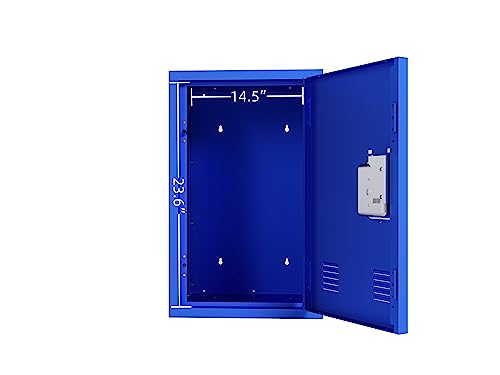 Campfun Kids Storage Locker, Metal Storage Cabinet Locker Cabinet Easy Assembly, Small Storage Cabinet Steel Locker, 24" H Single Locker, Lockers for Kids Bedroom/Home/School/Office, Blue