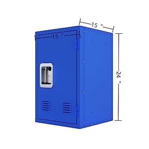 Campfun Kids Storage Locker, Metal Storage Cabinet Locker Cabinet Easy Assembly, Small Storage Cabinet Steel Locker, 24" H Single Locker, Lockers for Kids Bedroom/Home/School/Office, Blue