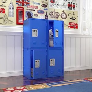 Campfun Kids Storage Locker, Metal Storage Cabinet Locker Cabinet Easy Assembly, Small Storage Cabinet Steel Locker, 24" H Single Locker, Lockers for Kids Bedroom/Home/School/Office, Blue