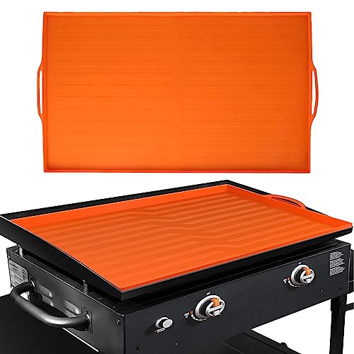 AZURAOKEY 17in/22in/28in/36in Griddle Silicone Protective Mat Cover, BBQ Griddle Heavy-Duty Food Grade Silicone Grill Mat Easy to Clean Barbecue Cover Cooking Accessory