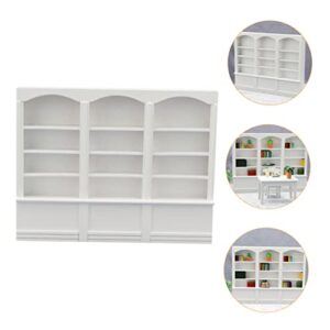 LIFKOME 1pc Mini Furniture Accessories Decked Accessories Book Display Case Mini Bookshelf Wooden Bookcase Locker Display Shelves Locker Miniture House Furniture Mini Furniture Accessory