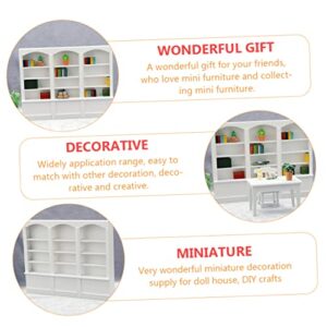 LIFKOME 1pc Mini Furniture Accessories Decked Accessories Book Display Case Mini Bookshelf Wooden Bookcase Locker Display Shelves Locker Miniture House Furniture Mini Furniture Accessory