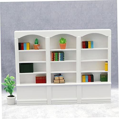 LIFKOME 1pc Mini Furniture Accessories Decked Accessories Book Display Case Mini Bookshelf Wooden Bookcase Locker Display Shelves Locker Miniture House Furniture Mini Furniture Accessory