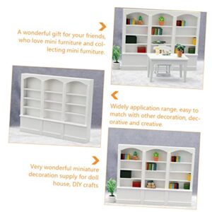 LIFKOME 1pc Mini Furniture Accessories Decked Accessories Book Display Case Mini Bookshelf Wooden Bookcase Locker Display Shelves Locker Miniture House Furniture Mini Furniture Accessory