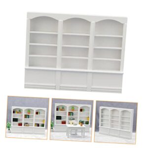 LIFKOME 1pc Mini Furniture Accessories Decked Accessories Book Display Case Mini Bookshelf Wooden Bookcase Locker Display Shelves Locker Miniture House Furniture Mini Furniture Accessory